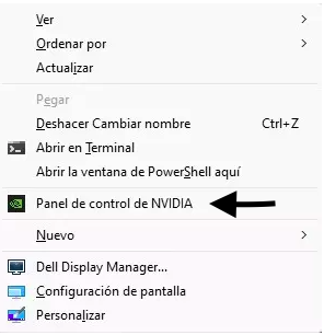 Panel de control Nvidia